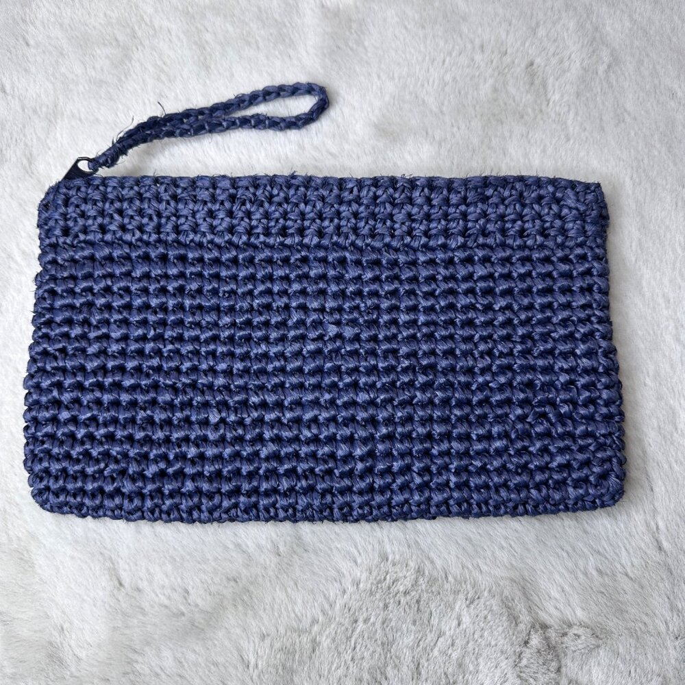 Vintage‎ Clutch Purse Garfinkels  Womens Crochet Envelope Woven Cord Wristlet